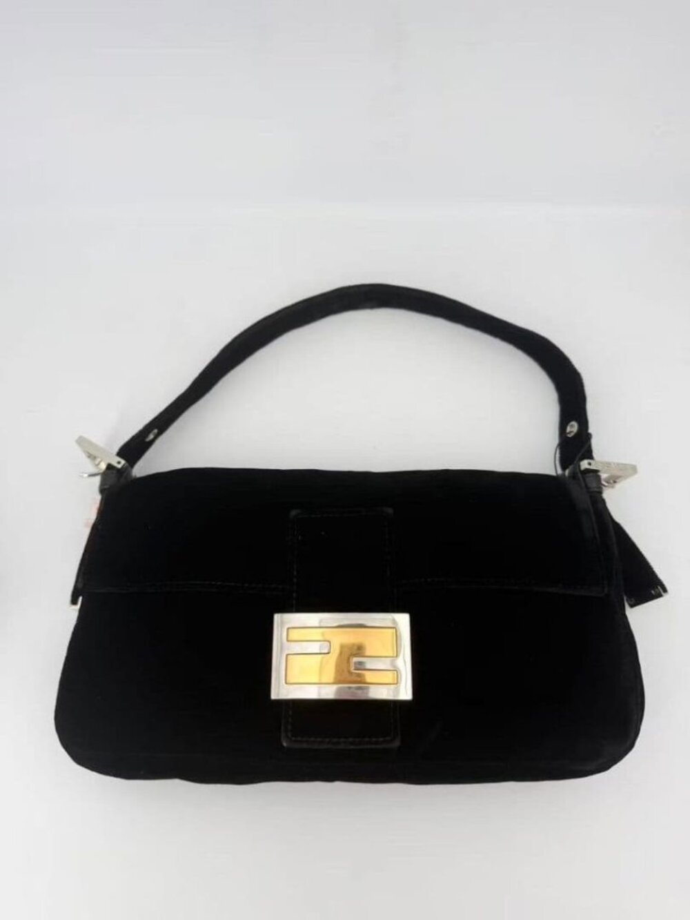 Fendi Velvet Baguette Shoulder Bag